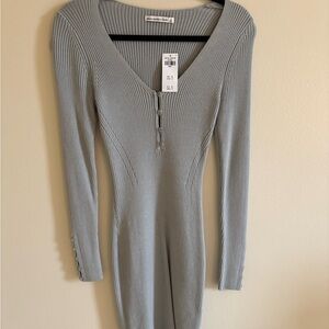 Abercrombie & Fitch Light Gray Long Sleeve sweater Dress